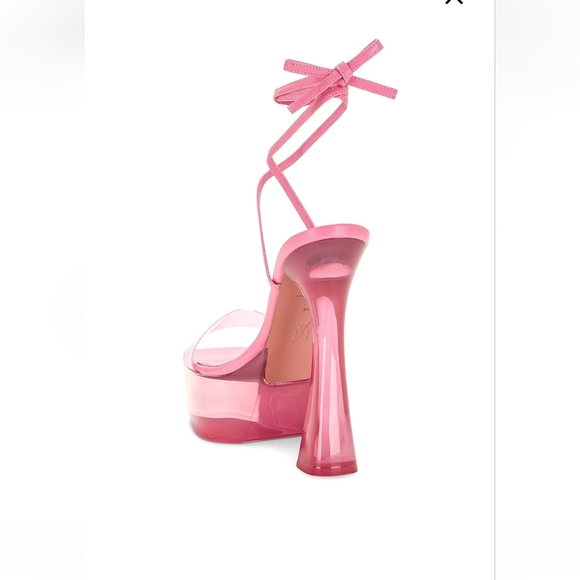 Pink lace up platform sandals - Picture 3 of 9